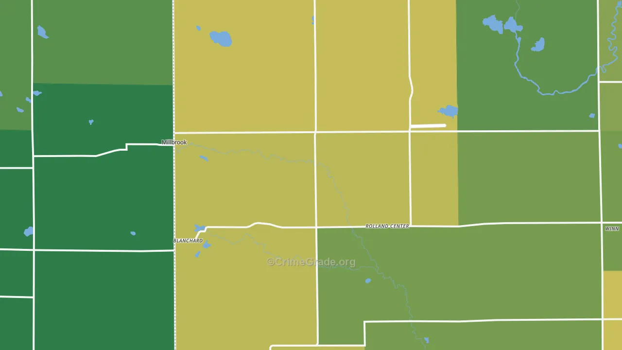 Blanchard, MI Map of Murder Rates
