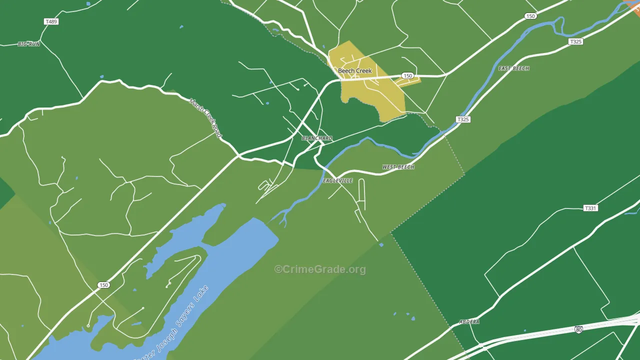 Blanchard, PA Map of Murder Rates