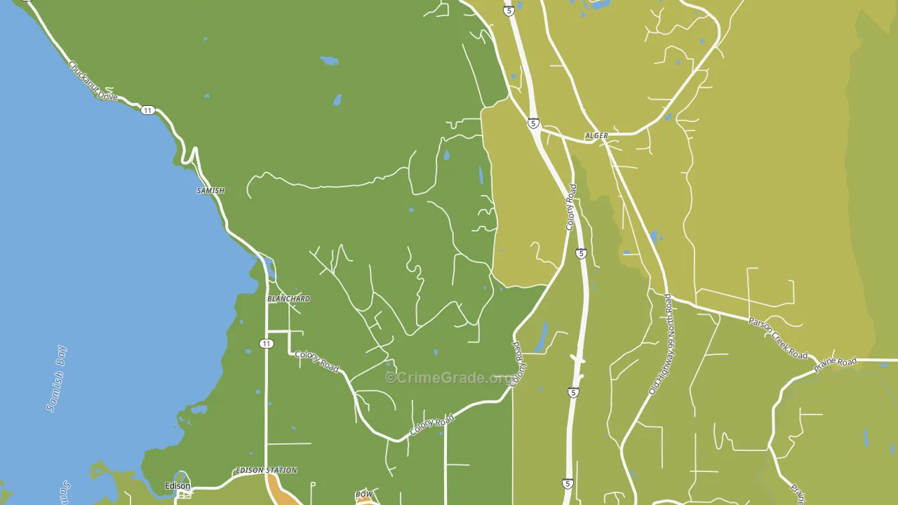 Blanchard, WA Map of Murder Rates