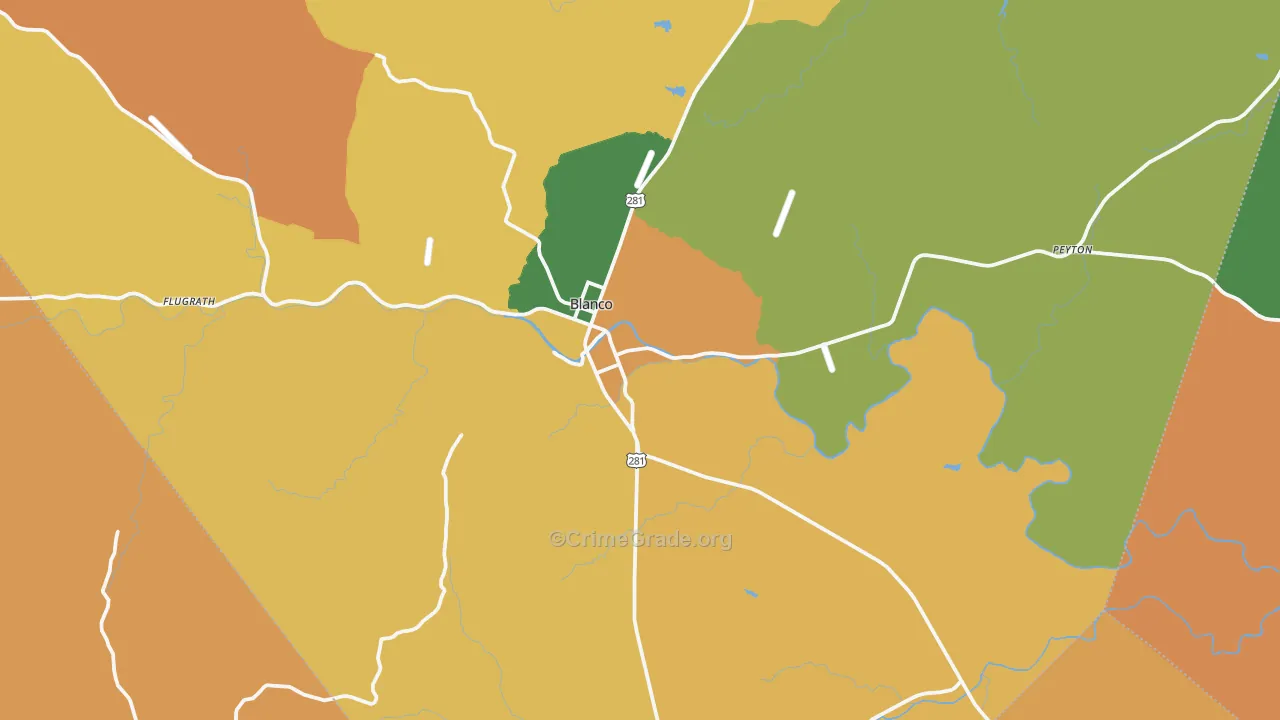 Blanco, TX Map of Murder Rates