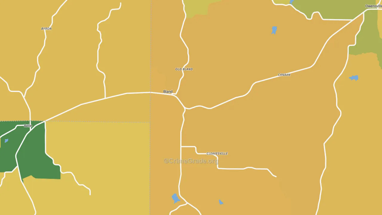 Bland, MO Map of Murder Rates