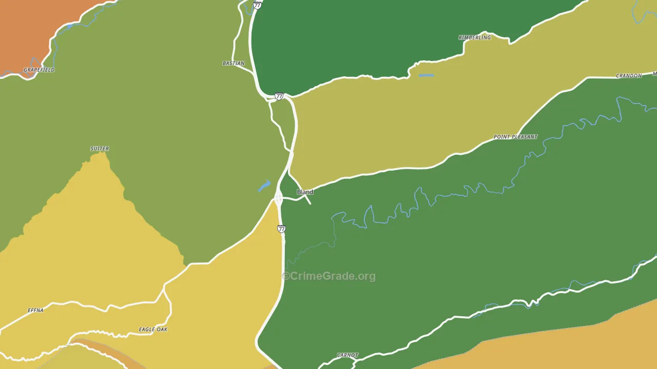 Bland, VA Map of Murder Rates