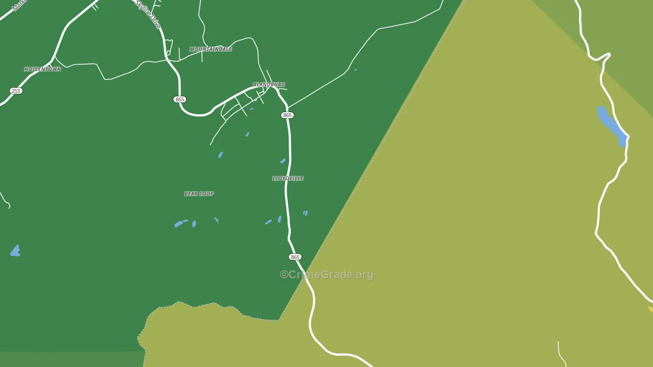 Blandburg, PA Map of Murder Rates