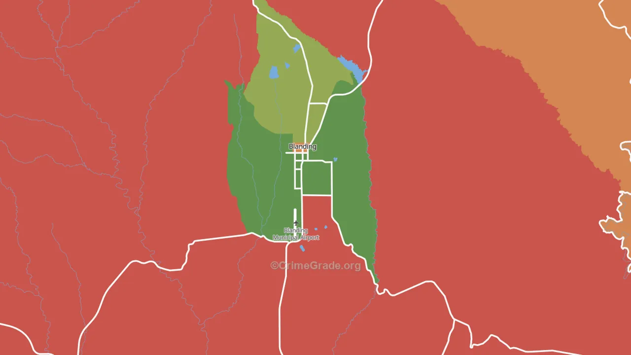 Blanding, UT Map of Murder Rates