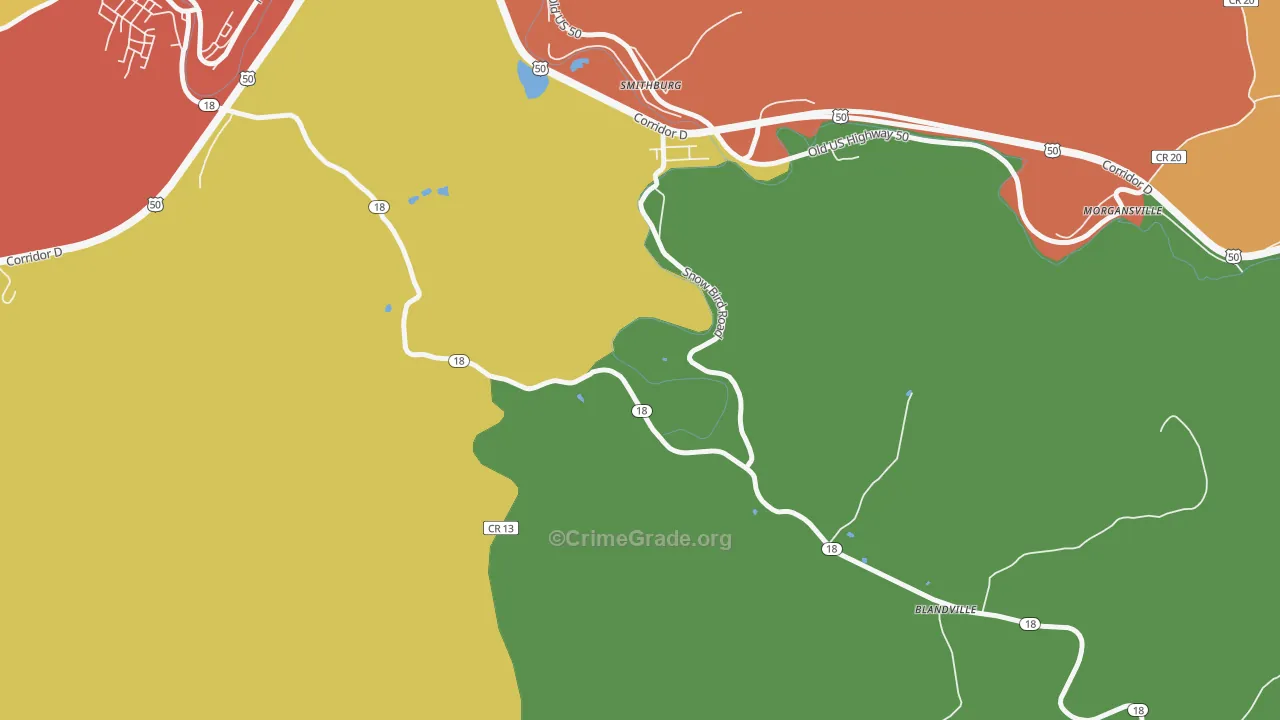 Blandville, WV Map of Murder Rates
