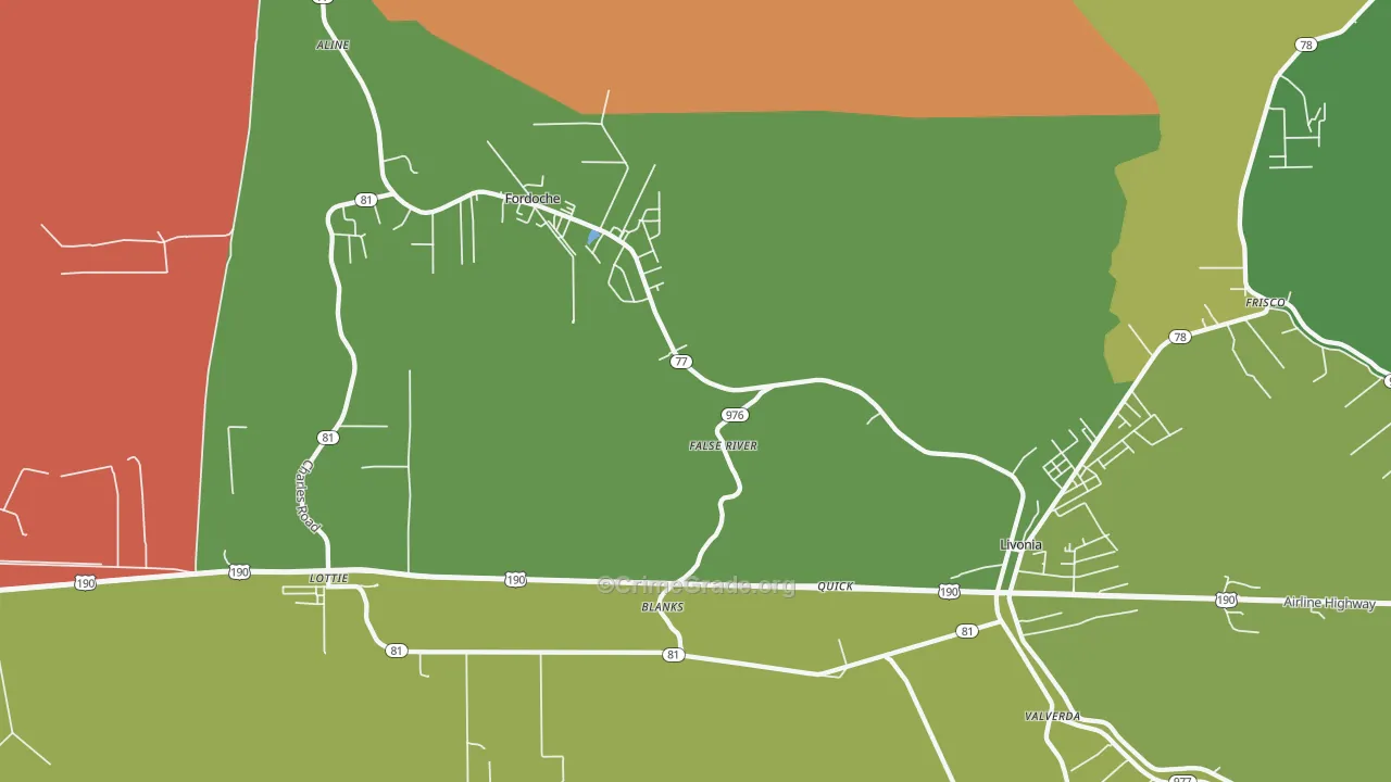 Blanks, LA Map of Murder Rates