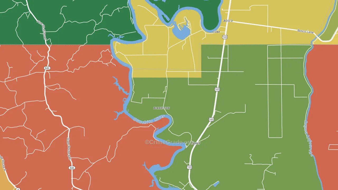 Blankston, LA Map of Murder Rates