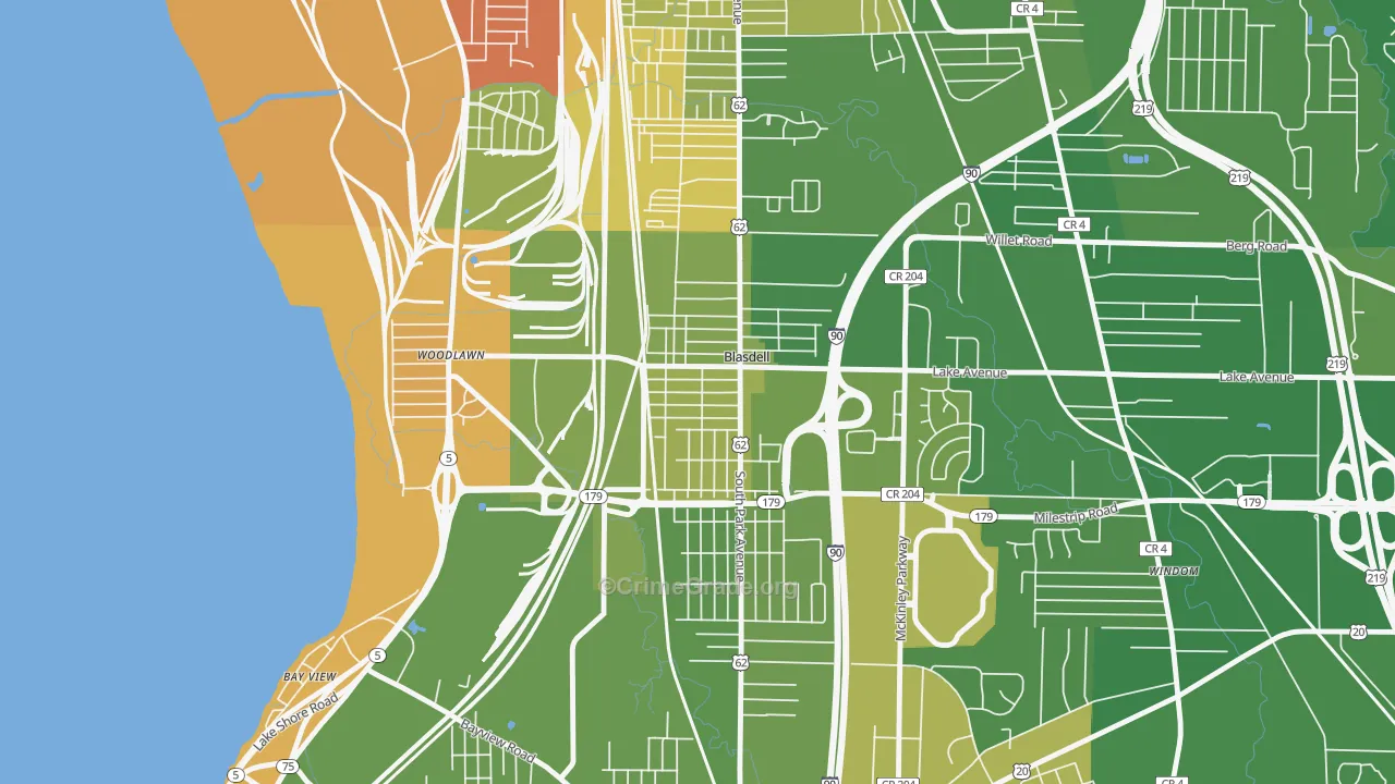 Blasdell, NY Map of Murder Rates