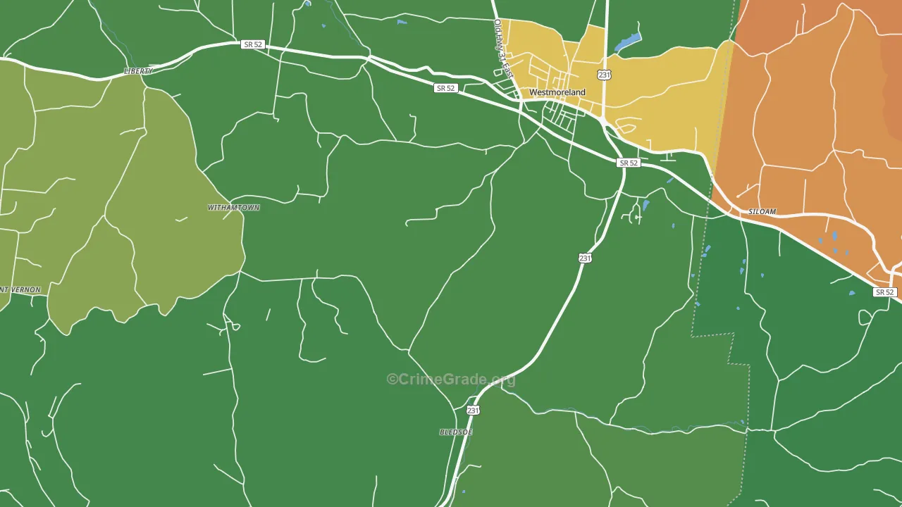 Bledsoe, TN Map of Murder Rates