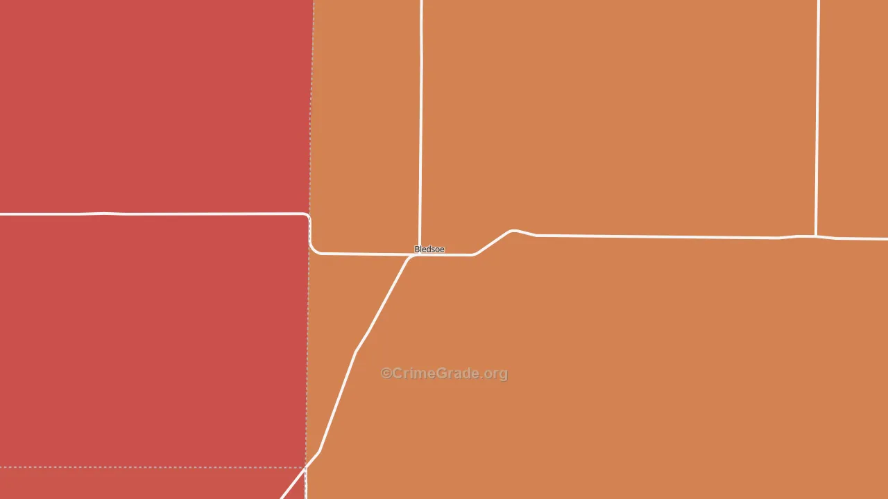 Bledsoe, TX Map of Murder Rates