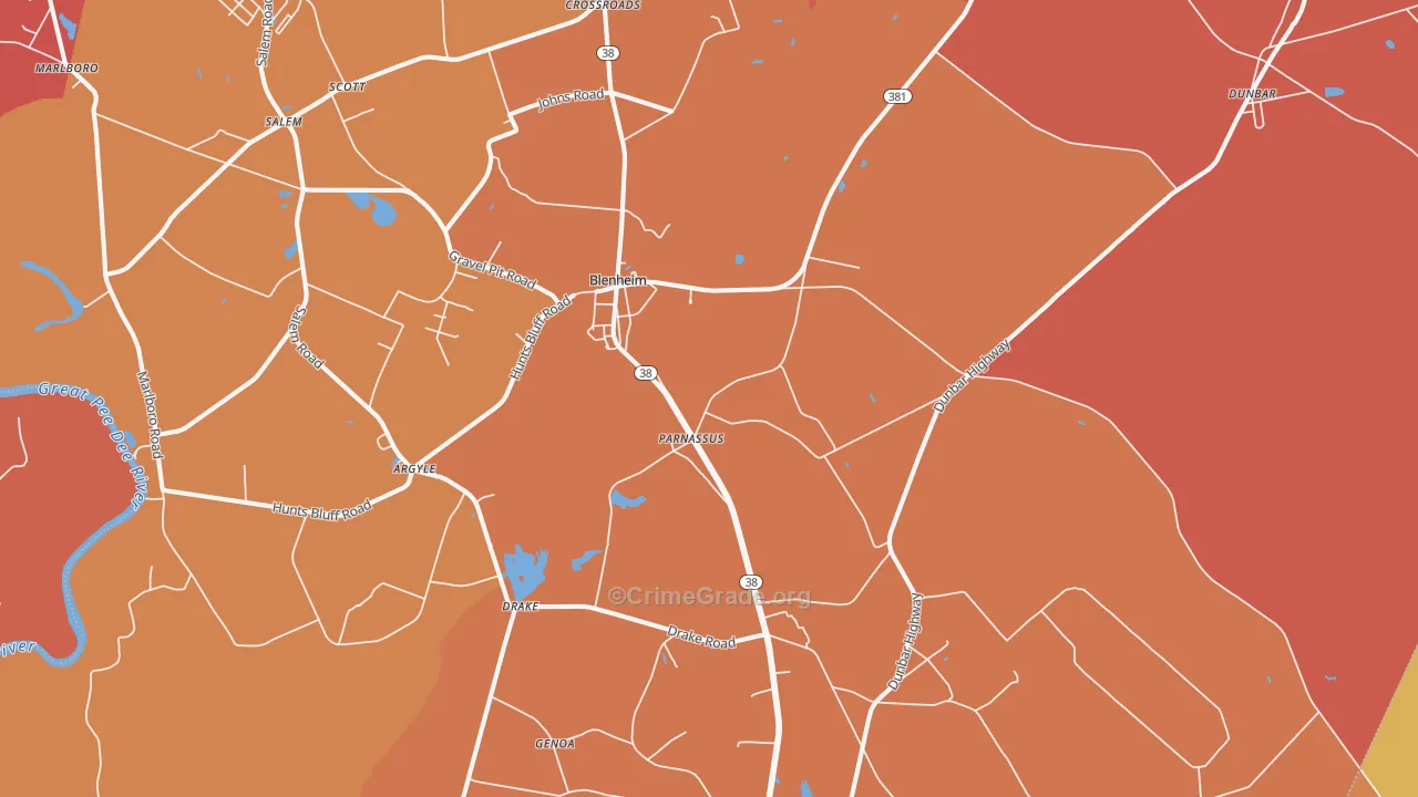 Blenheim, SC Map of Murder Rates
