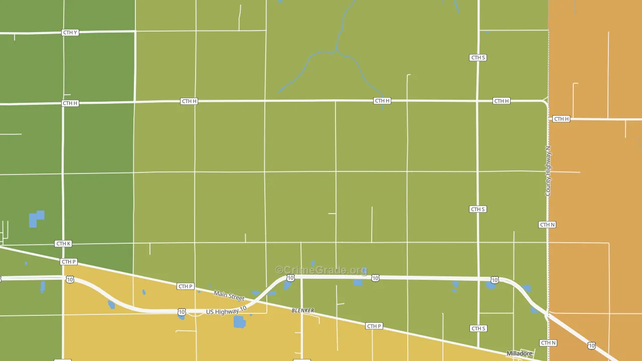 Blenker, WI Map of Murder Rates