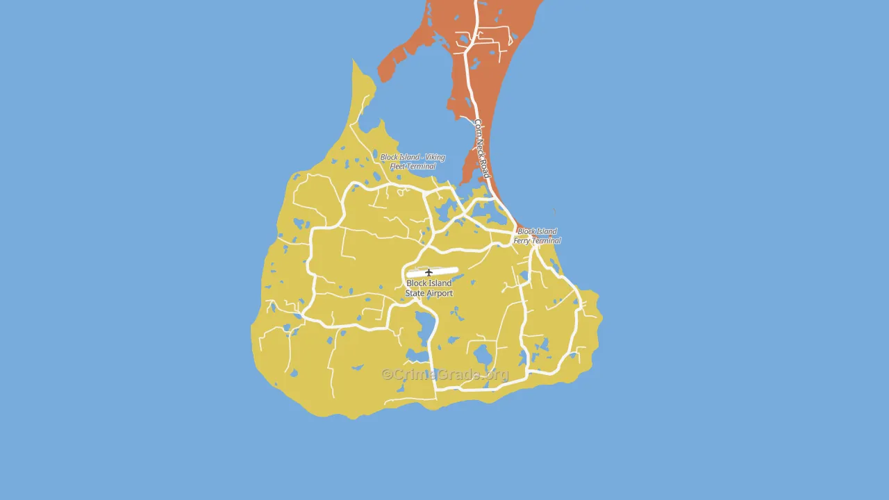 Block Island, RI Map of Murder Rates