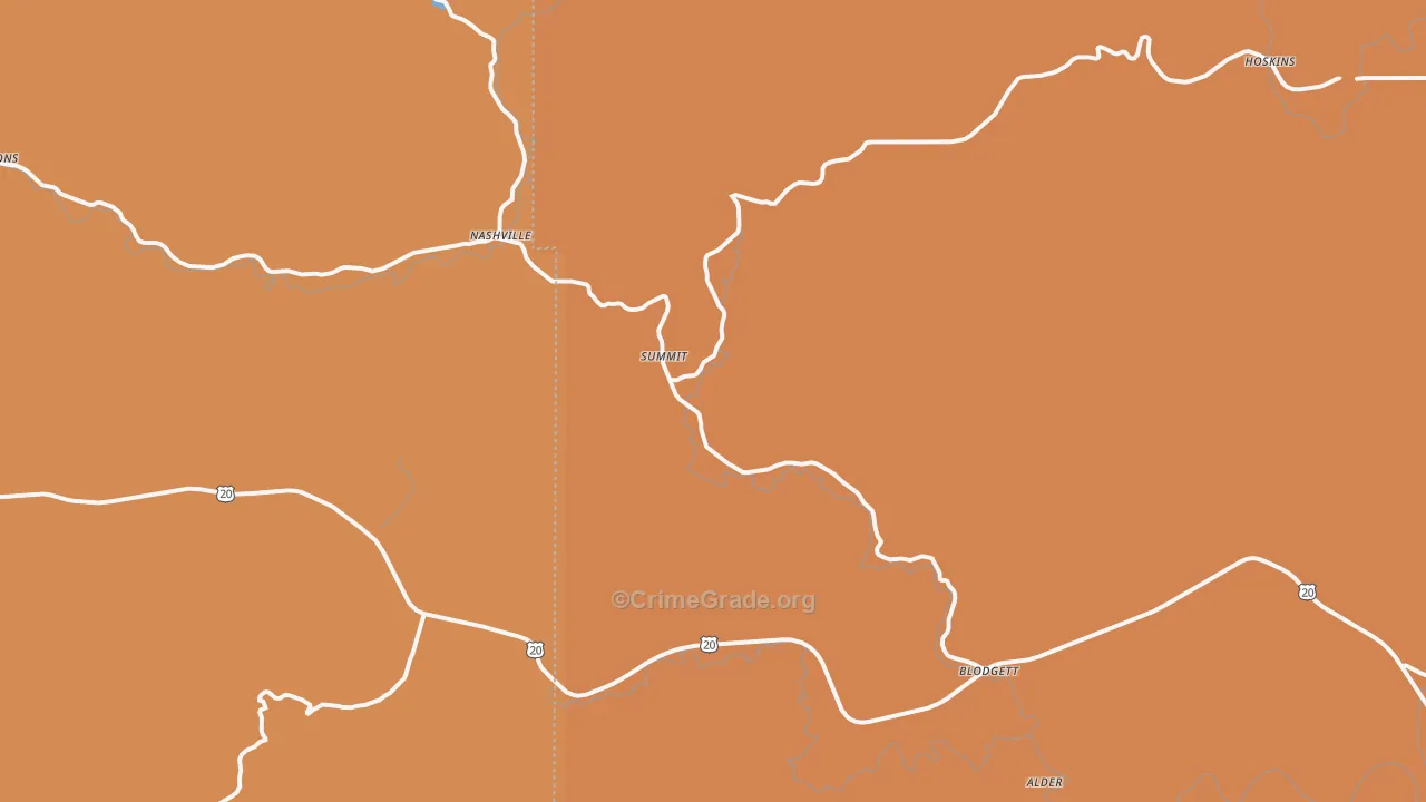 Blodgett, OR Map of Murder Rates