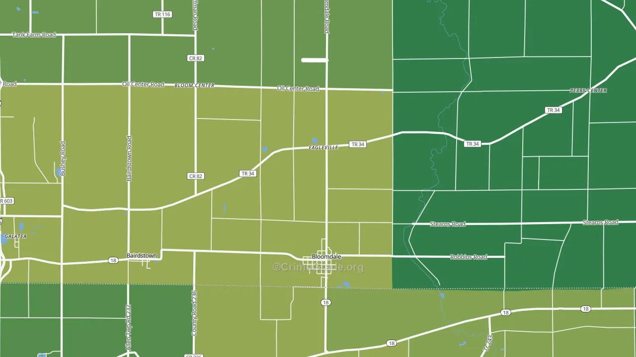 Bloomdale, OH Map of Murder Rates