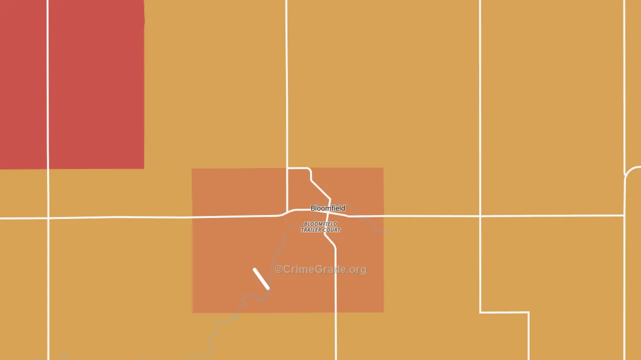 Bloomfield, NE Map of Murder Rates
