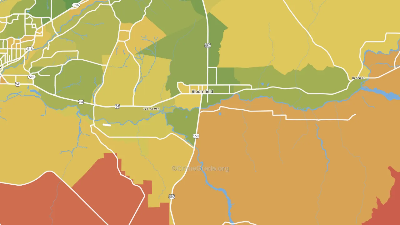 Bloomfield, NM Map of Murder Rates