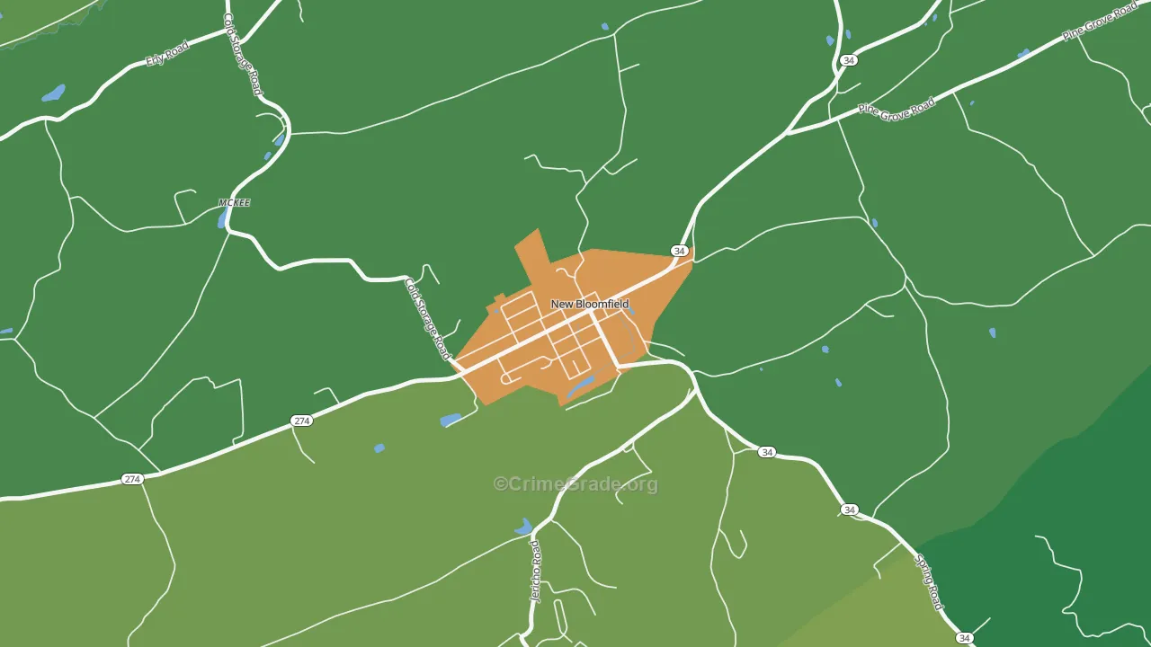 Bloomfield, PA Map of Murder Rates