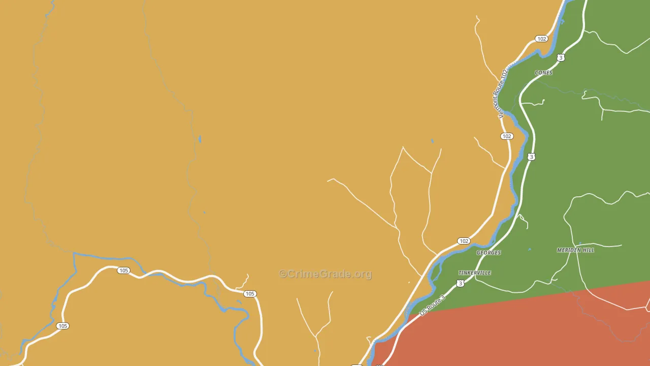 Bloomfield, VT Map of Murder Rates