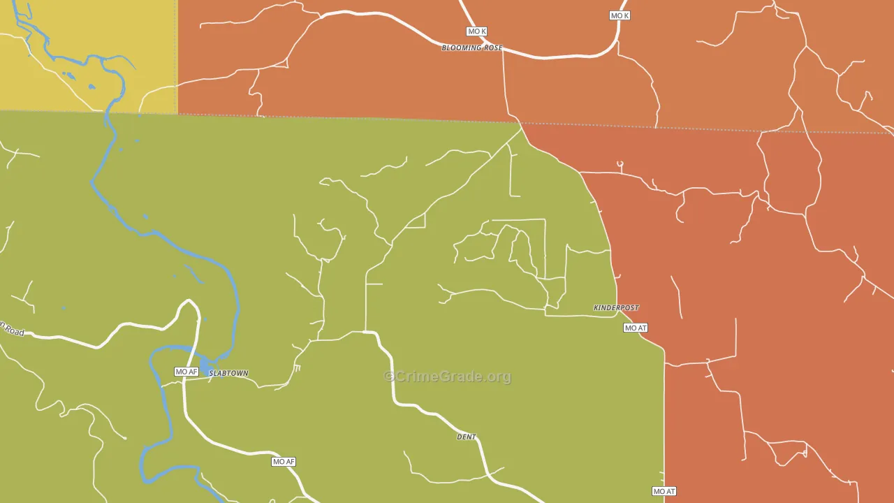 Blooming Rose, MO Map of Murder Rates