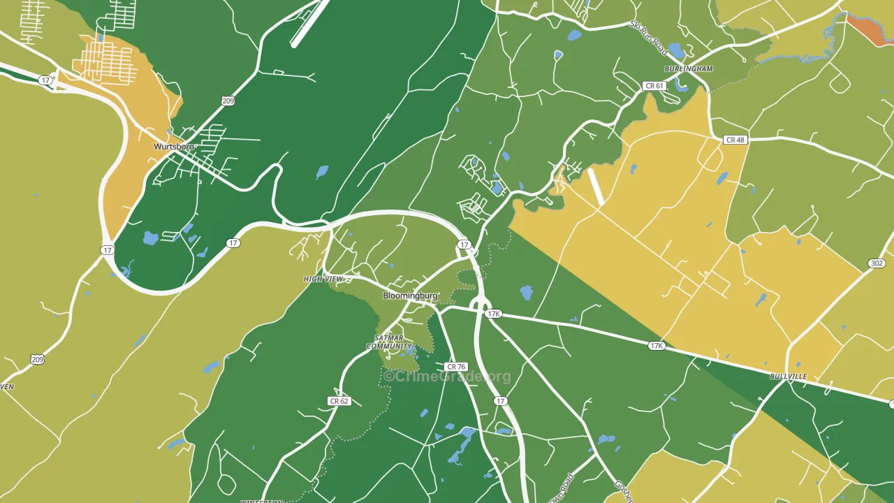 Bloomingburg, NY Map of Murder Rates