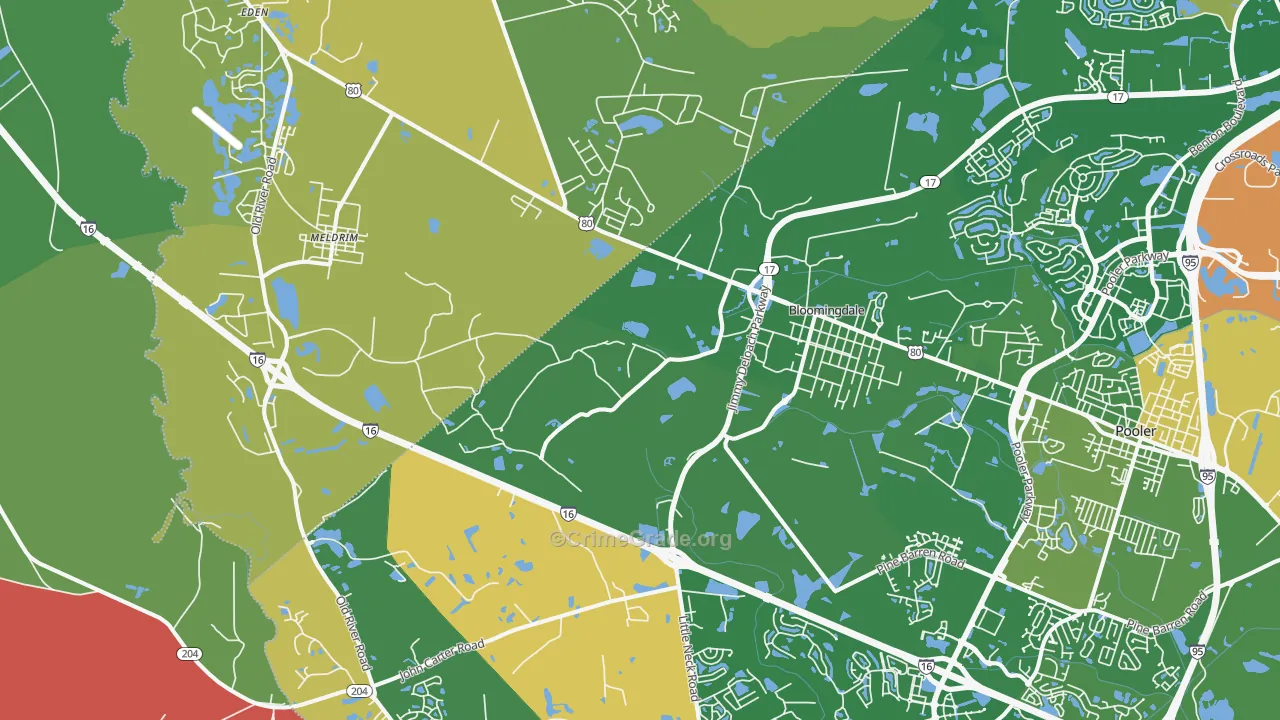 Bloomingdale, GA Map of Murder Rates