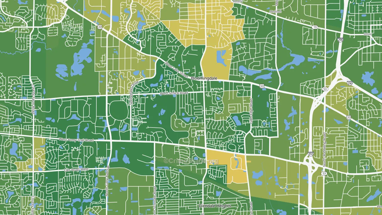 Bloomingdale, IL Map of Murder Rates