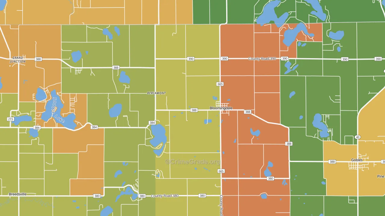 Bloomingdale, MI Map of Murder Rates