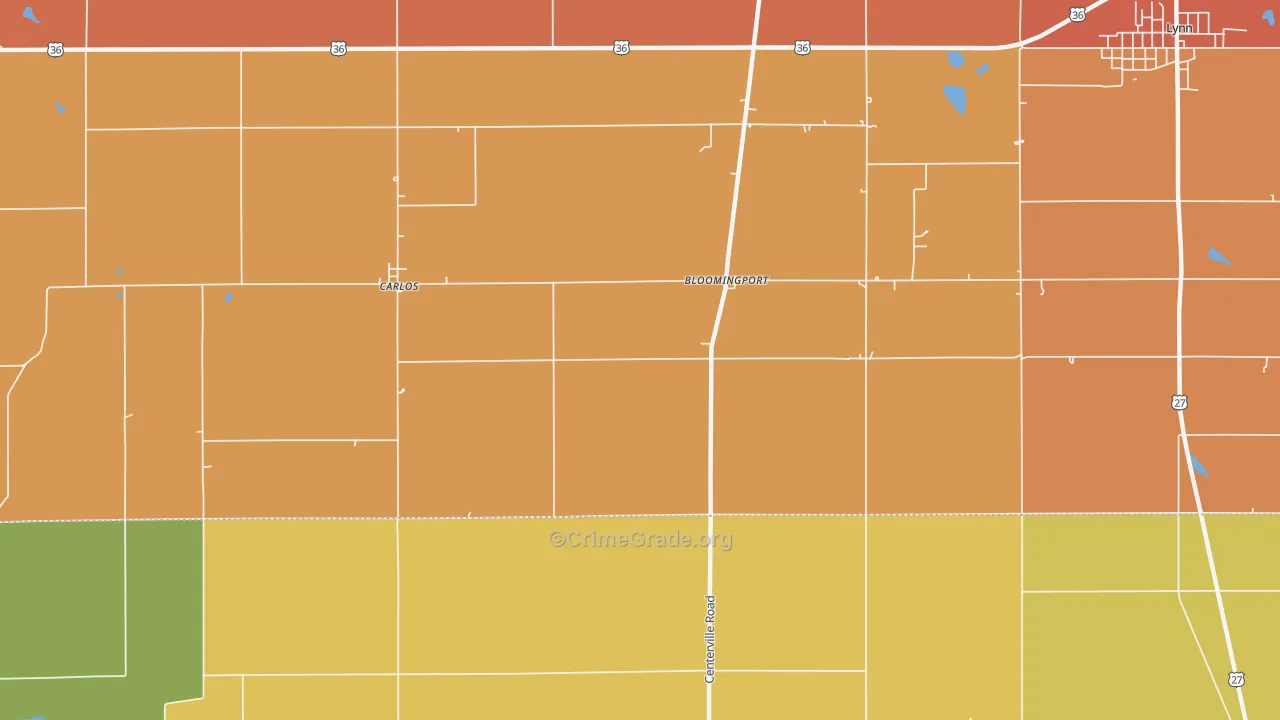 Bloomingport, IN Map of Murder Rates