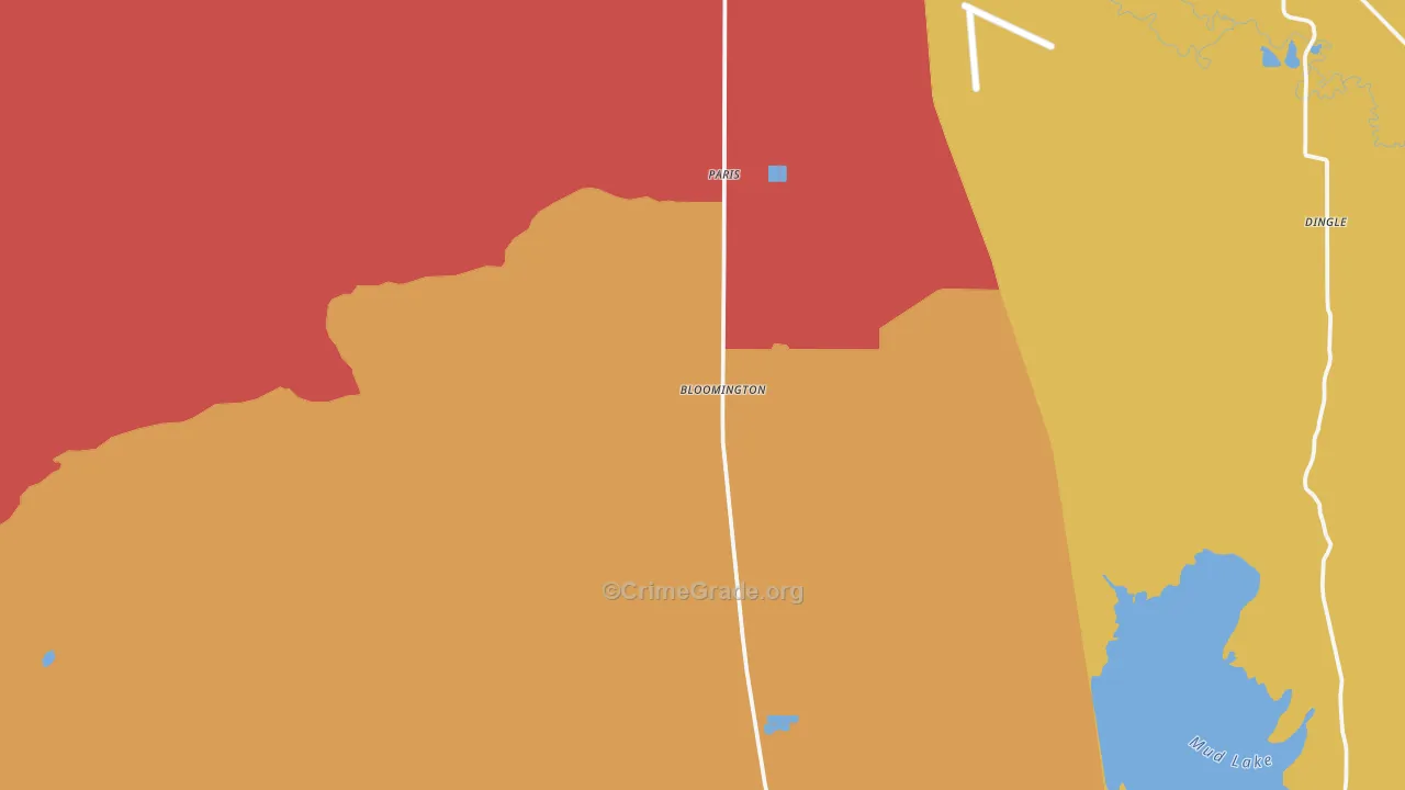 Bloomington, ID Map of Murder Rates