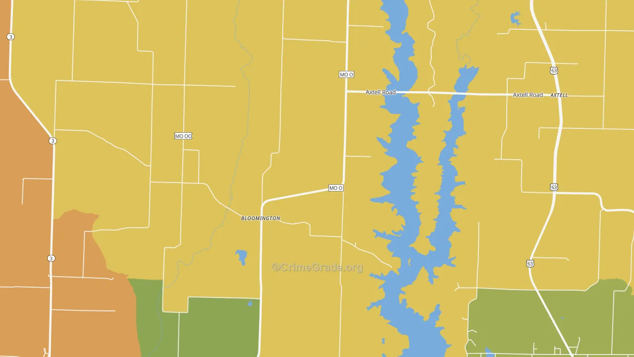 Bloomington, MO Map of Murder Rates