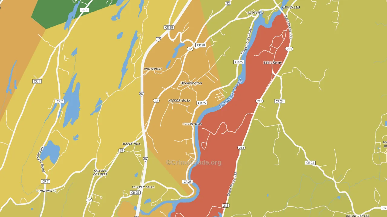 Bloomington, NY Map of Murder Rates