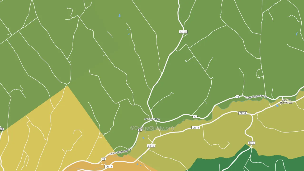 Bloomville, NY Map of Murder Rates