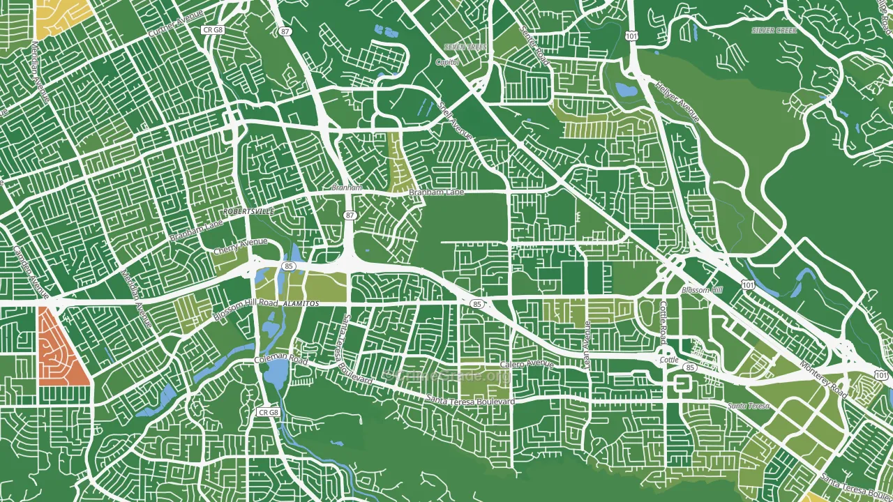 Blossom Valley, San Jose, CA Map of Murder Rates