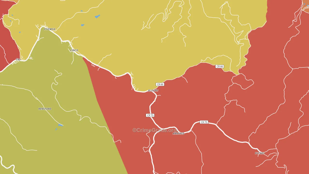 Blount, WV Map of Murder Rates