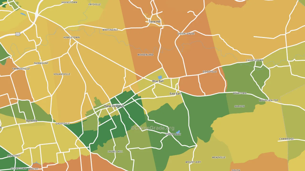 Blue Ball, PA Map of Murder Rates