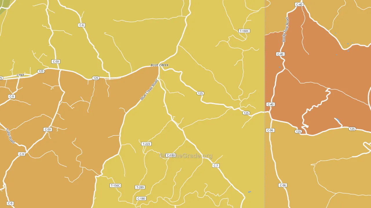 Blue Creek, OH Map of Murder Rates