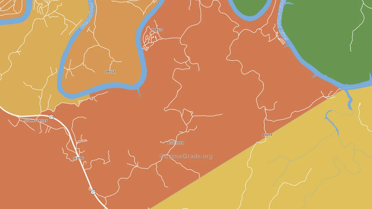 Blue John, KY Map of Murder Rates