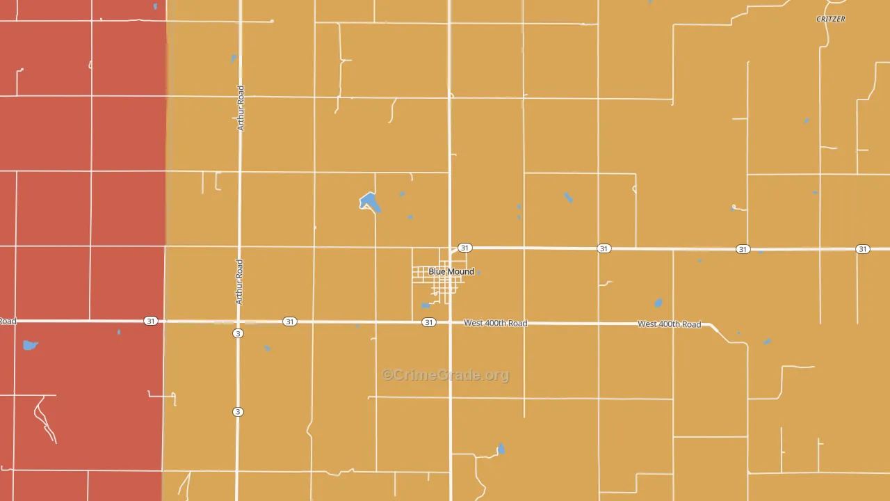 Blue Mound, KS Map of Murder Rates
