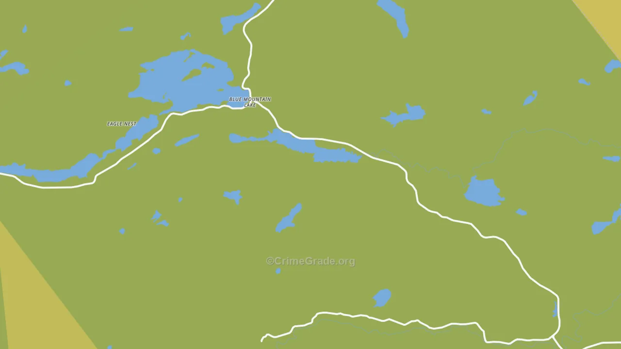 Blue Mountain Lake, NY Map of Murder Rates