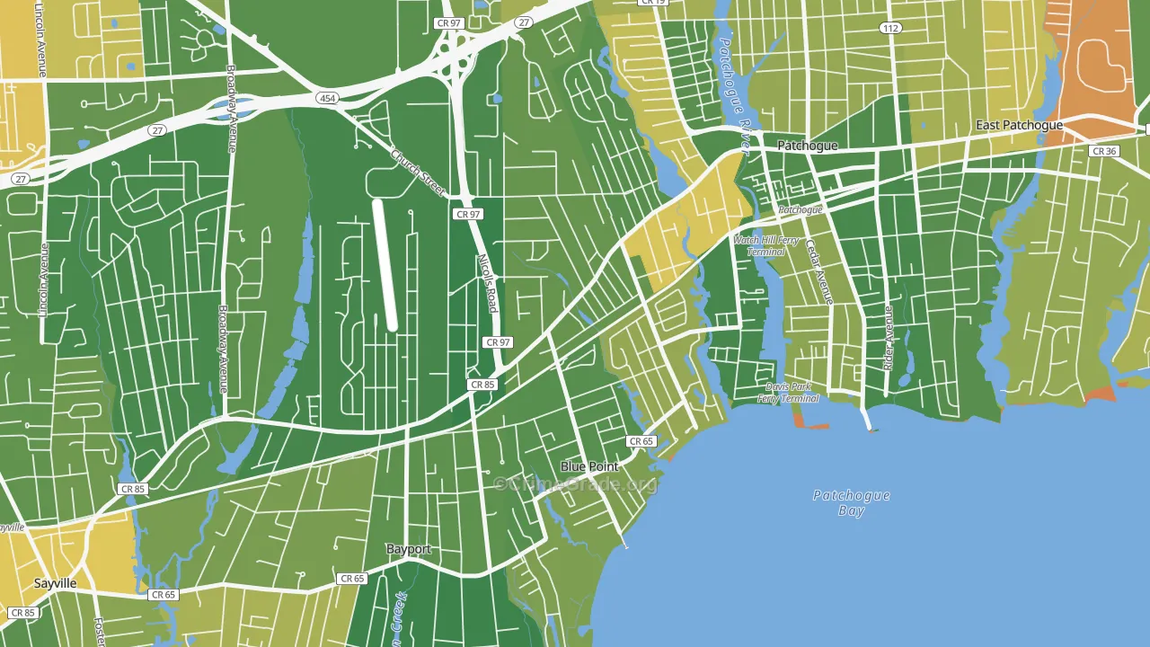 Blue Point, NY Map of Murder Rates