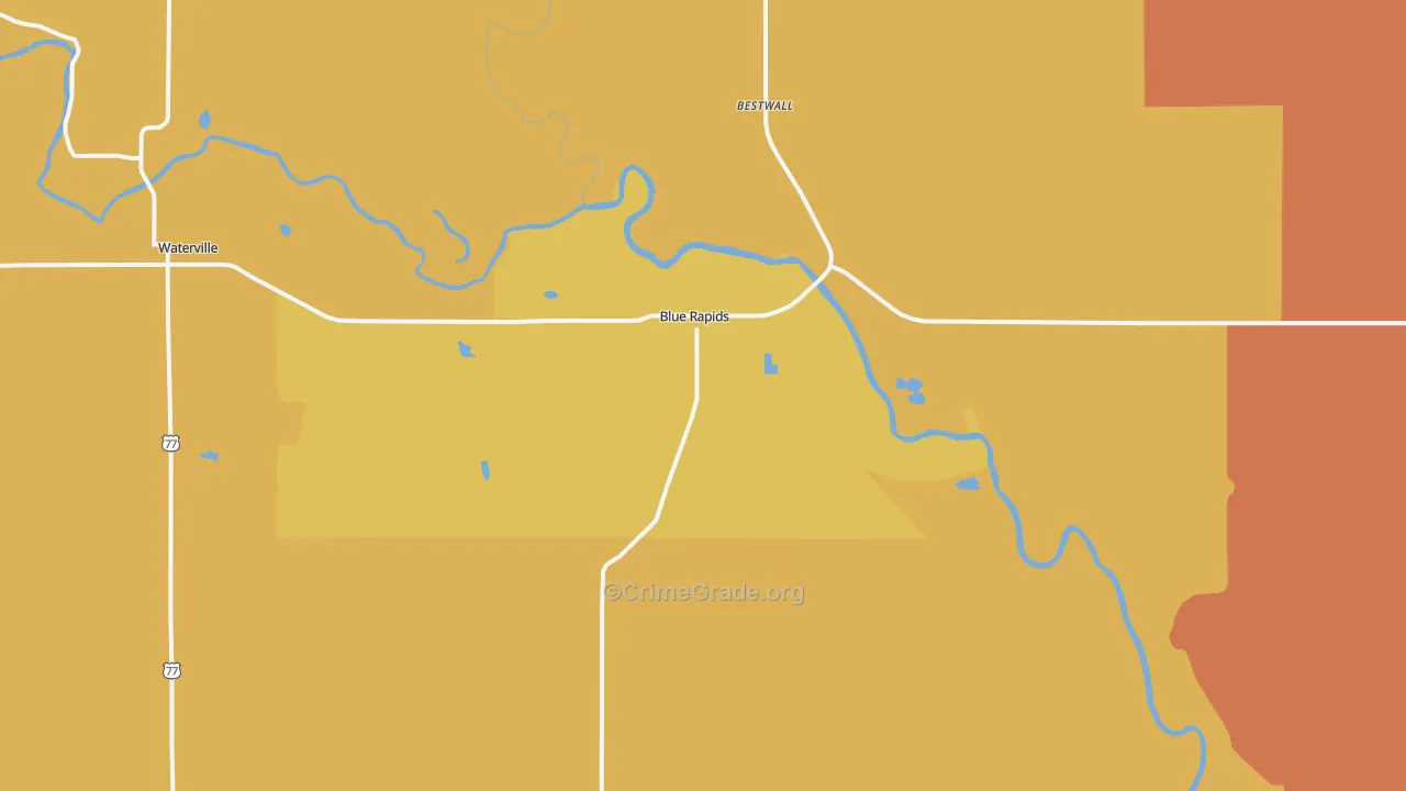 Blue Rapids, KS Map of Murder Rates