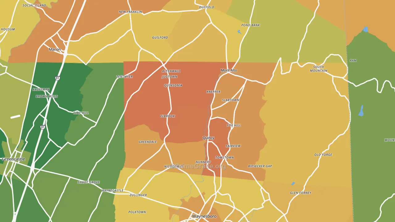 Blue Ridge Summit, PA Map of Murder Rates