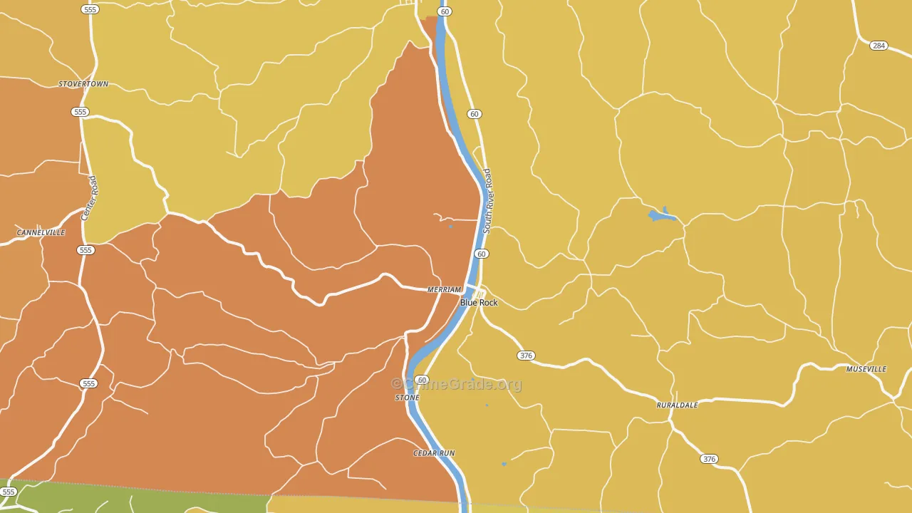 Blue Rock, OH Map of Murder Rates