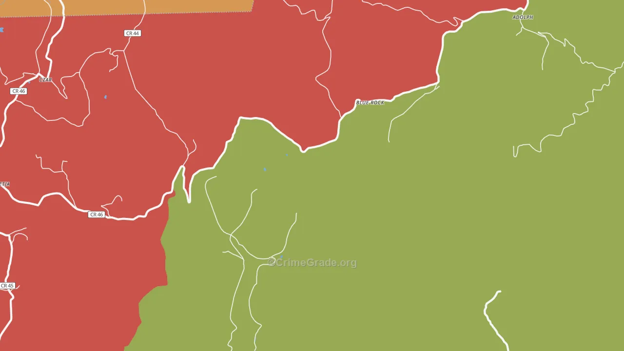 Blue Rock, WV Map of Murder Rates