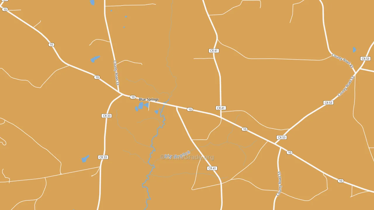 Blue Springs, AL Map of Murder Rates