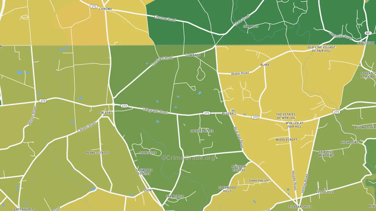 Blueball, MD Map of Murder Rates