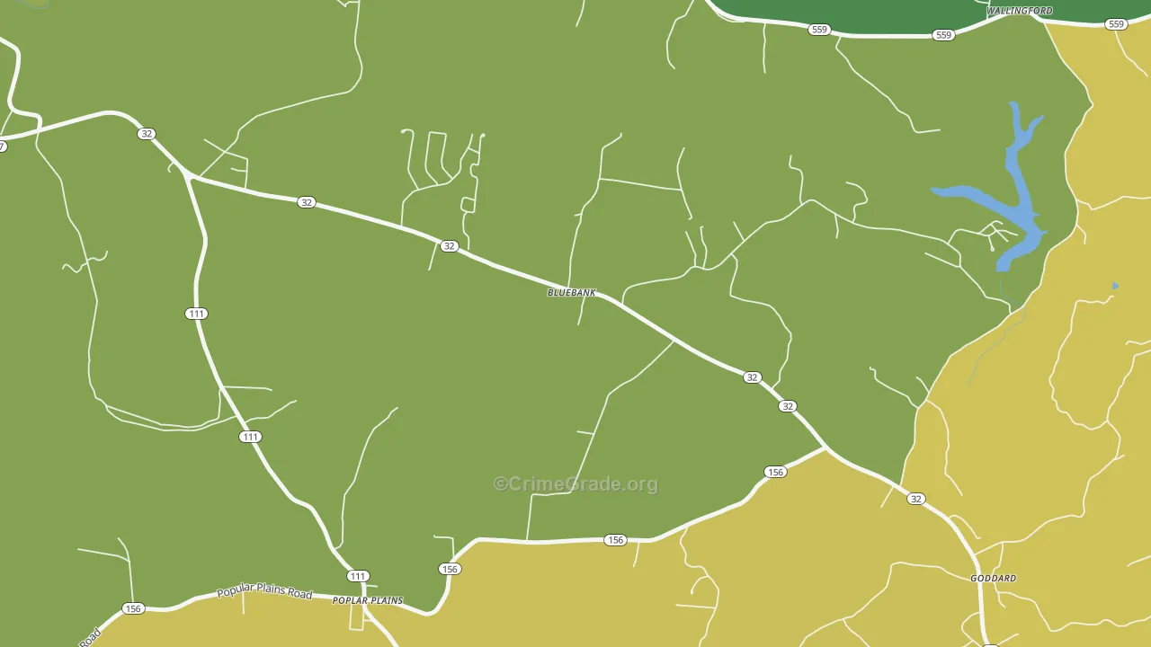Bluebank, KY Map of Murder Rates