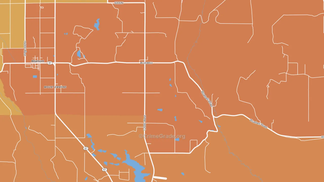 Bluebell, UT Map of Murder Rates