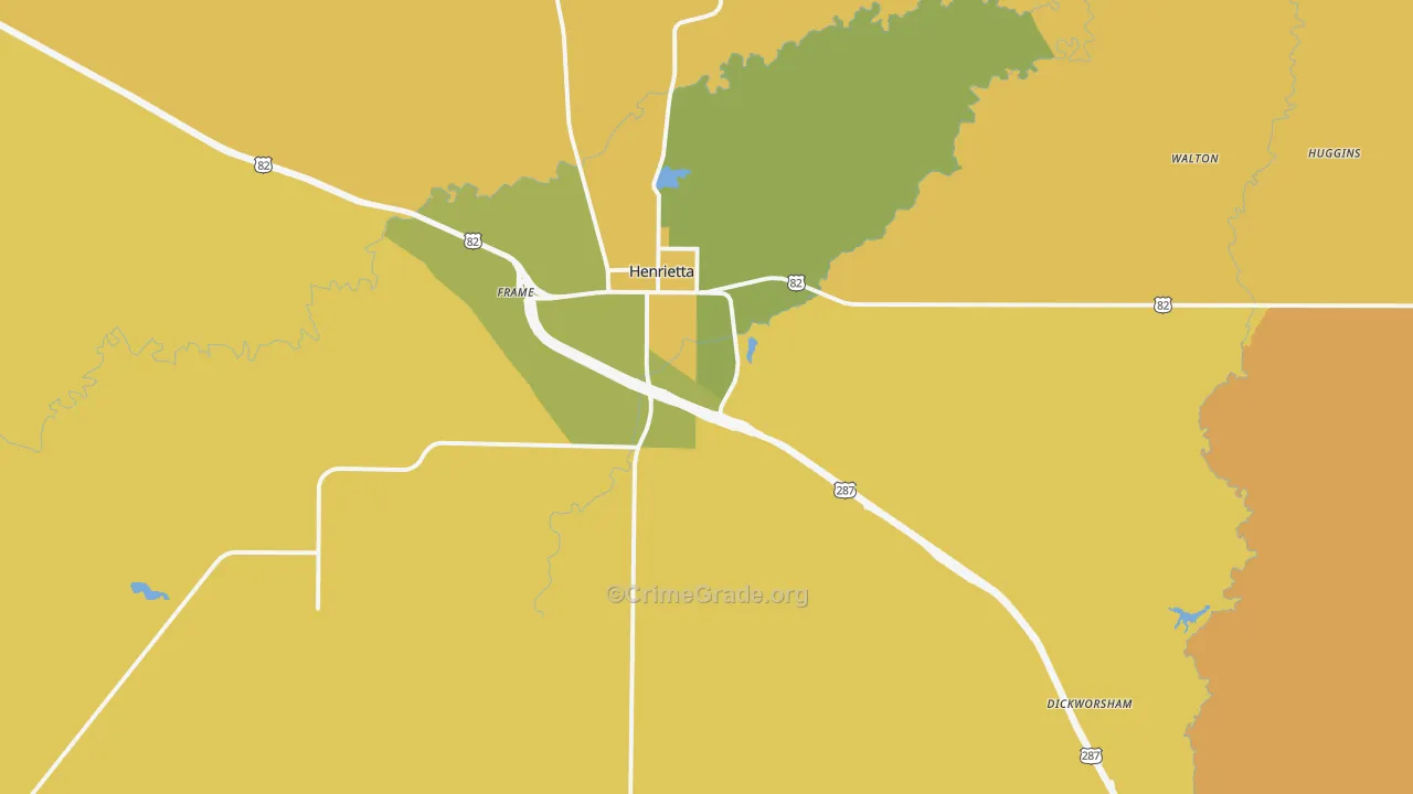 Bluegrove, TX Map of Murder Rates
